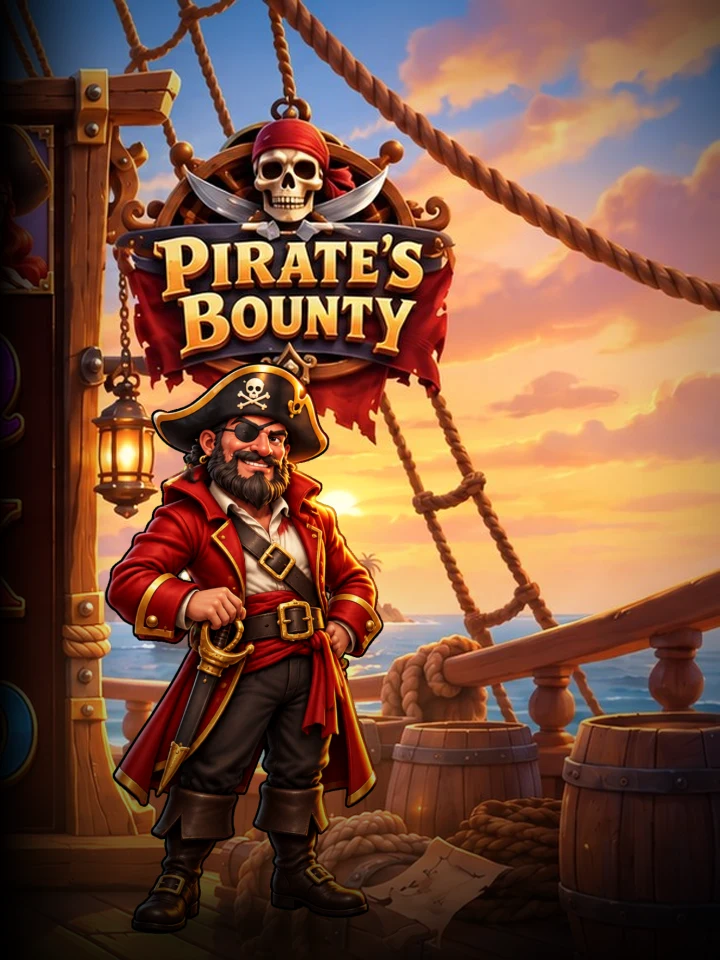 Pirate's Bounty cover — the captain under the hanging sign